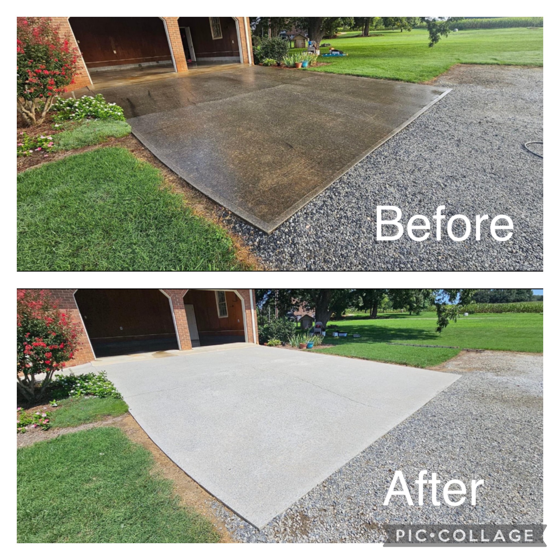 Pressure washed driveway in Rankin County, Mississippi